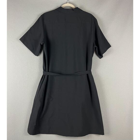 Vintage Orvis Dress Womens 18 Black Button Front USA Made 80s Minimal Modest - Picture 10 of 14
